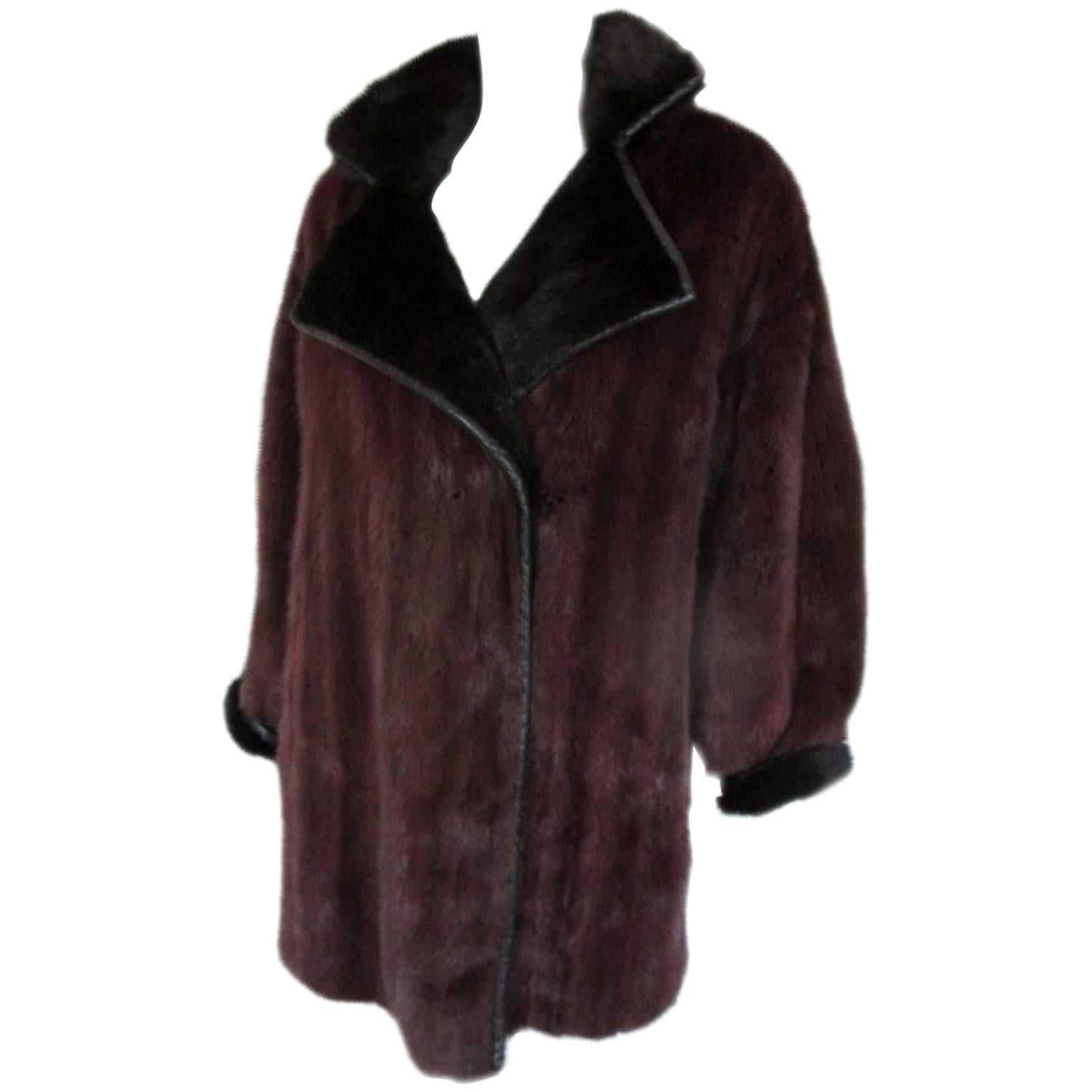  purple mink fur coat