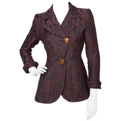 Yves Saint Laurent Vintage Rive Gauche Tapestry Paisley Printed Blazer XS