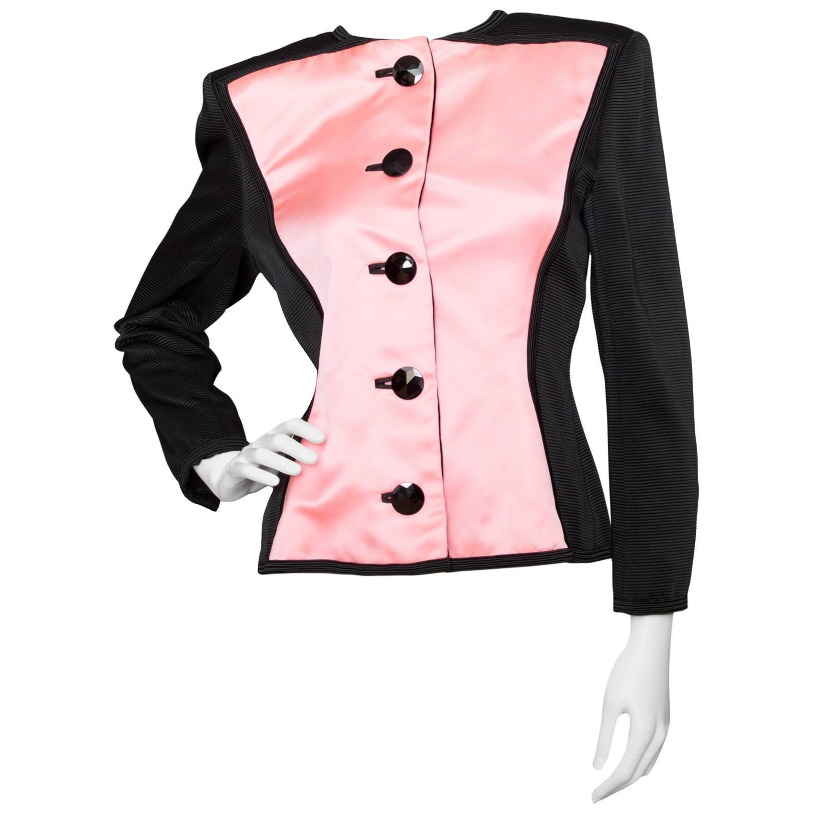 Yves Saint Laurent Vintage Pink and Black Jacket S