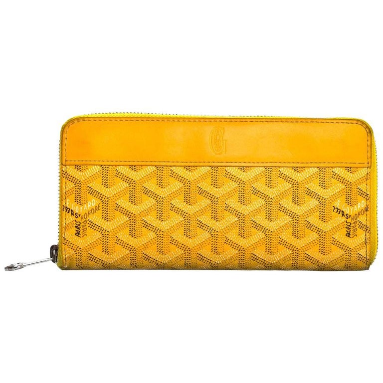 Goyard Yellow Chevron Matignon Zip Around GM Wallet For Sale at 1stdibs