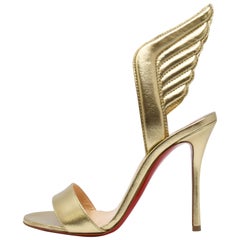 Christian Louboutin Samotresse 100 Nappa Laminata Wings Gold Pumps 