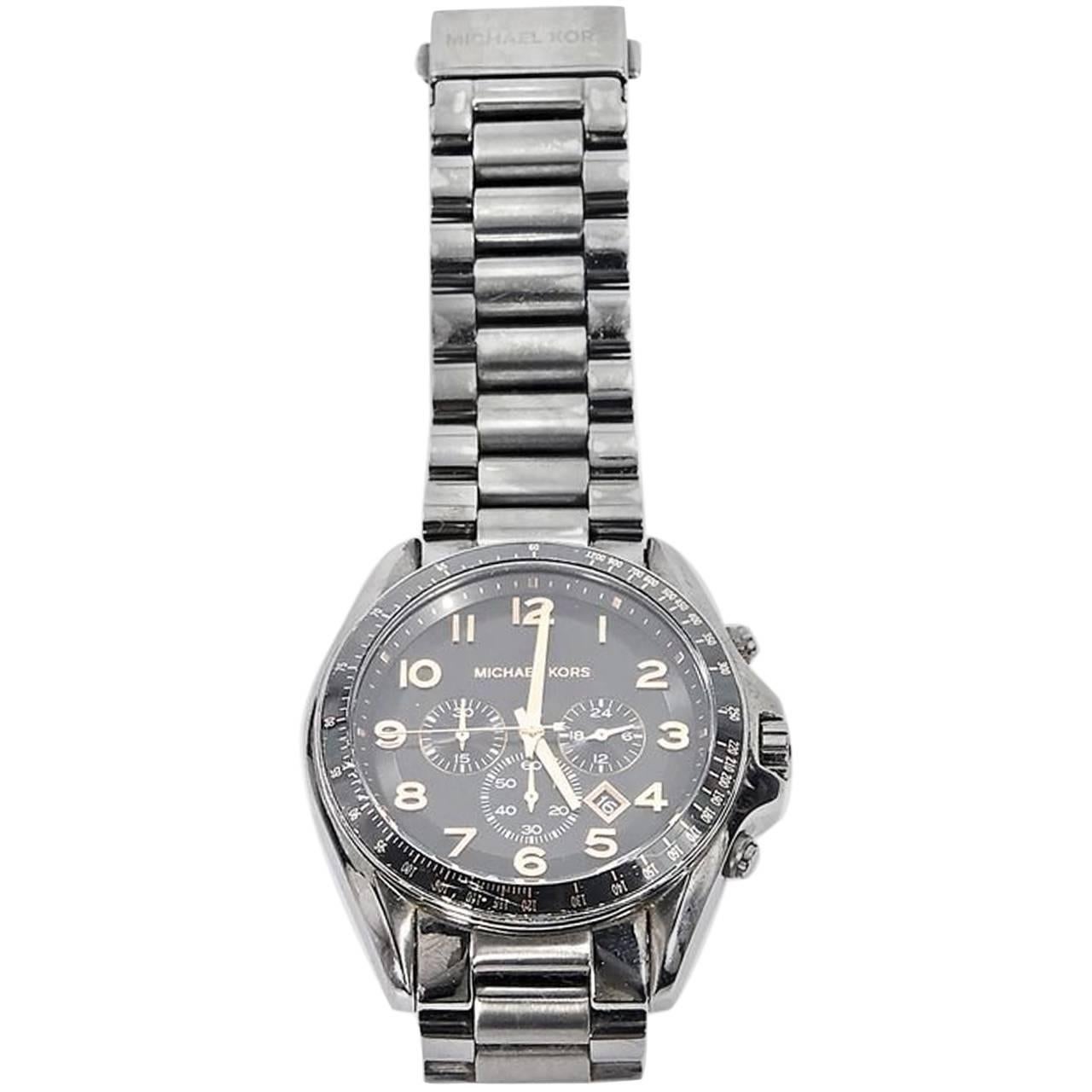 Gunmetal Michael Kors Oversized Bracelet Watch