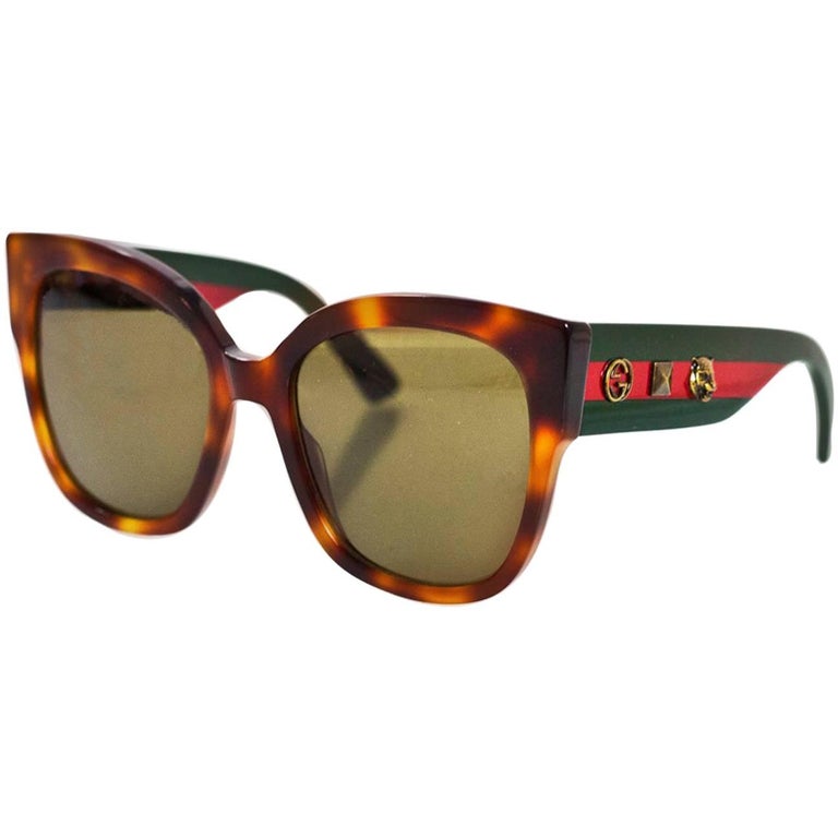 gucci square tortoise sunglasses