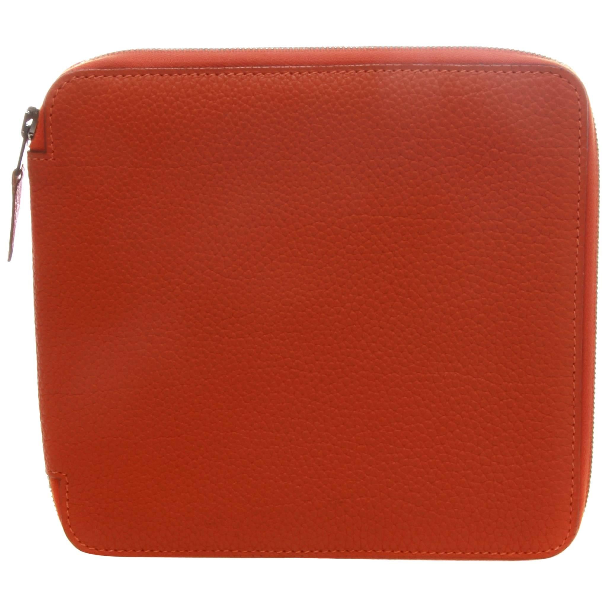 Hermes Orange CD Case For Sale at 1stDibs | leather cd case