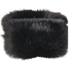 Vintage fox fur and down muff handbag combination 1940s