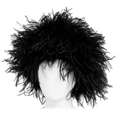 Black Marabou feather hat 1960s