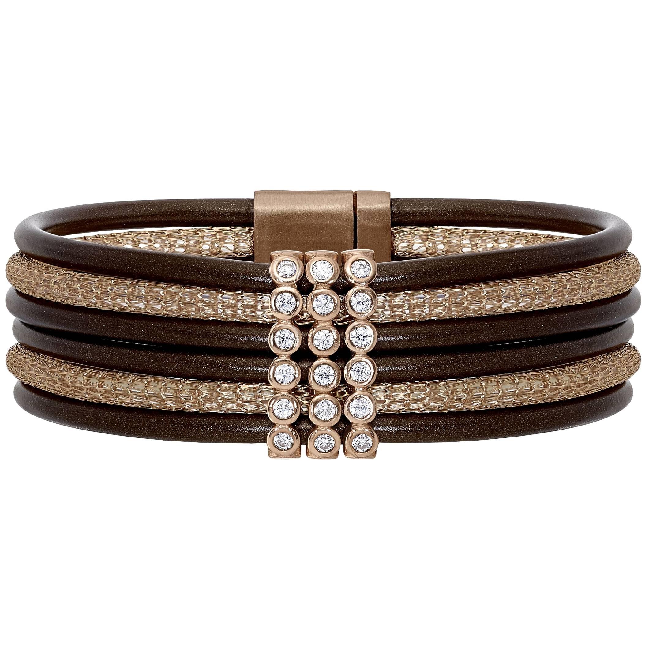 Eight Row Neoprene Bracelet with Sapphires