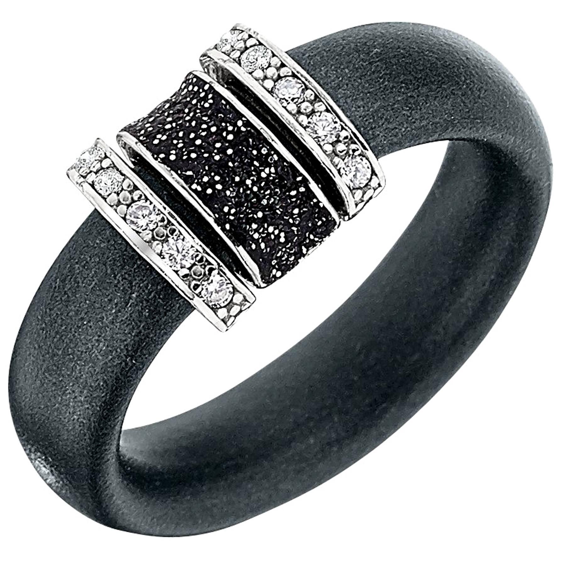 Black Neoprene with Silver Metal Ring For Sale