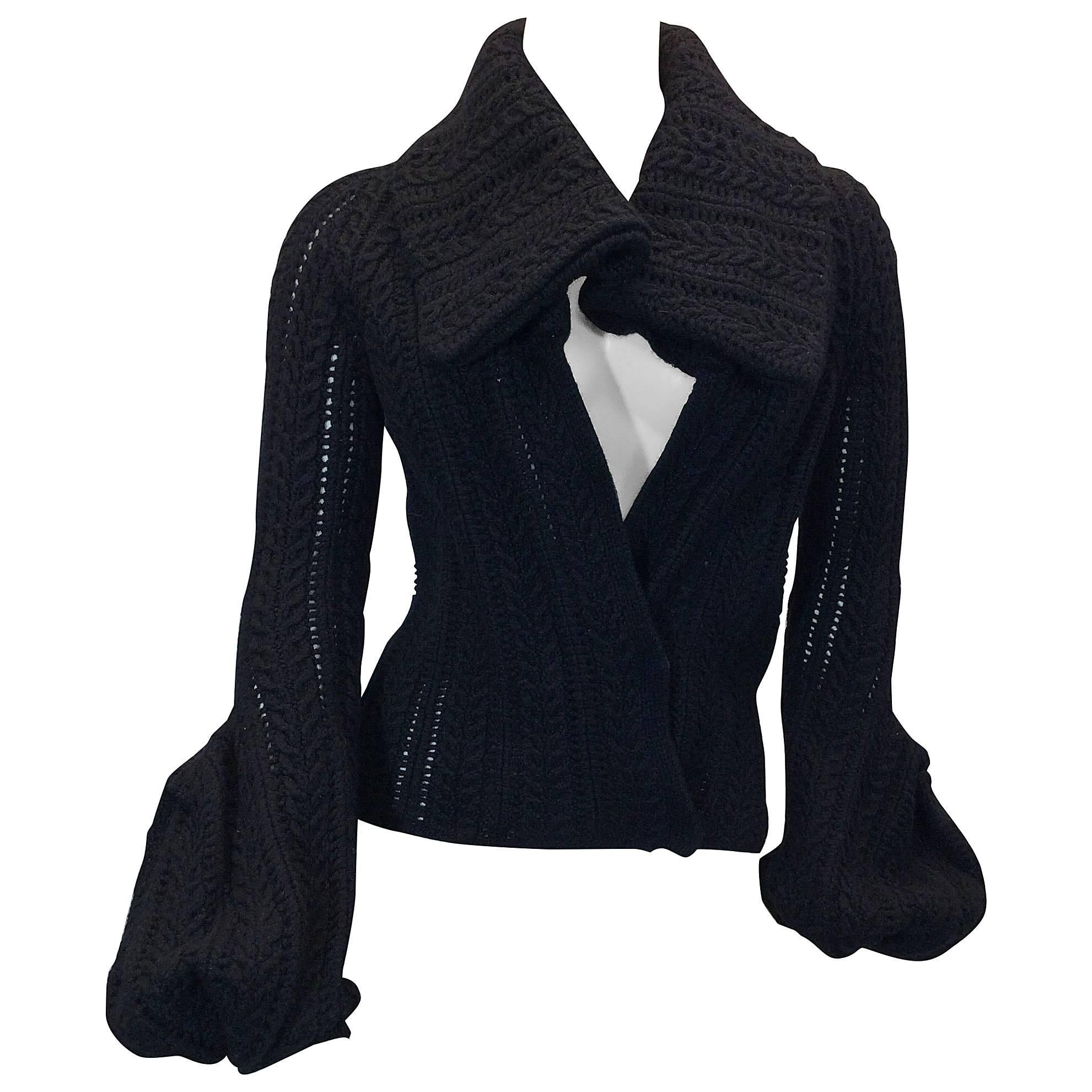 Oscar De La Renta Black Cashmere NWT Sweater For Sale