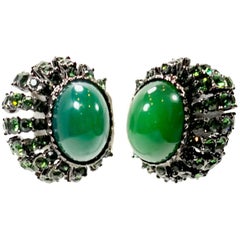 Kenneth Jay Lane Green Rhinestone Earrings Kenneth Jay Lane Green Rhinestone Earrings