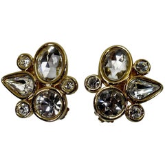 Givenchy Vintage Abstract Crystal Earrings