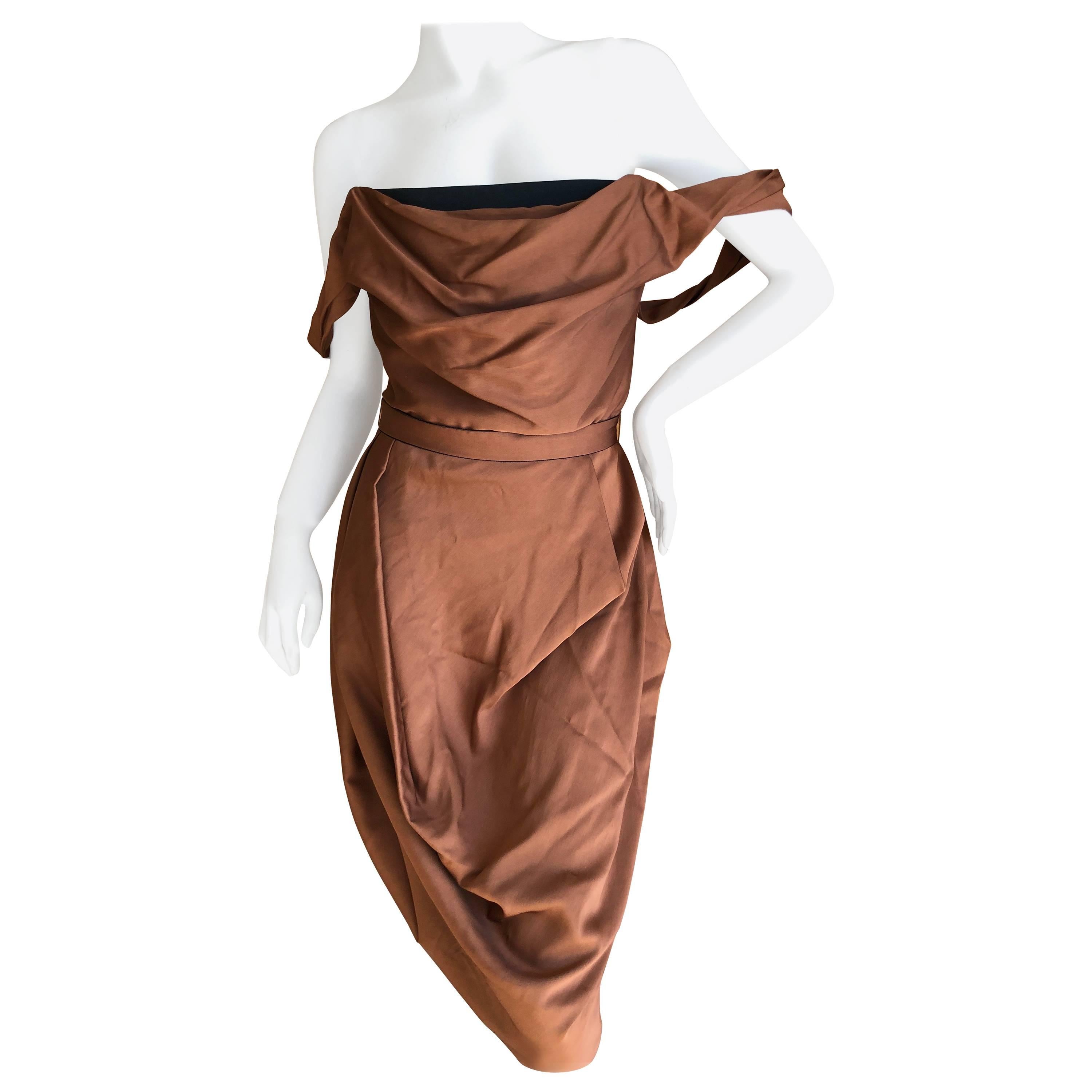 Vivienne Westwood Red Label Copper Color Cocktail Dress with Built in Corset
