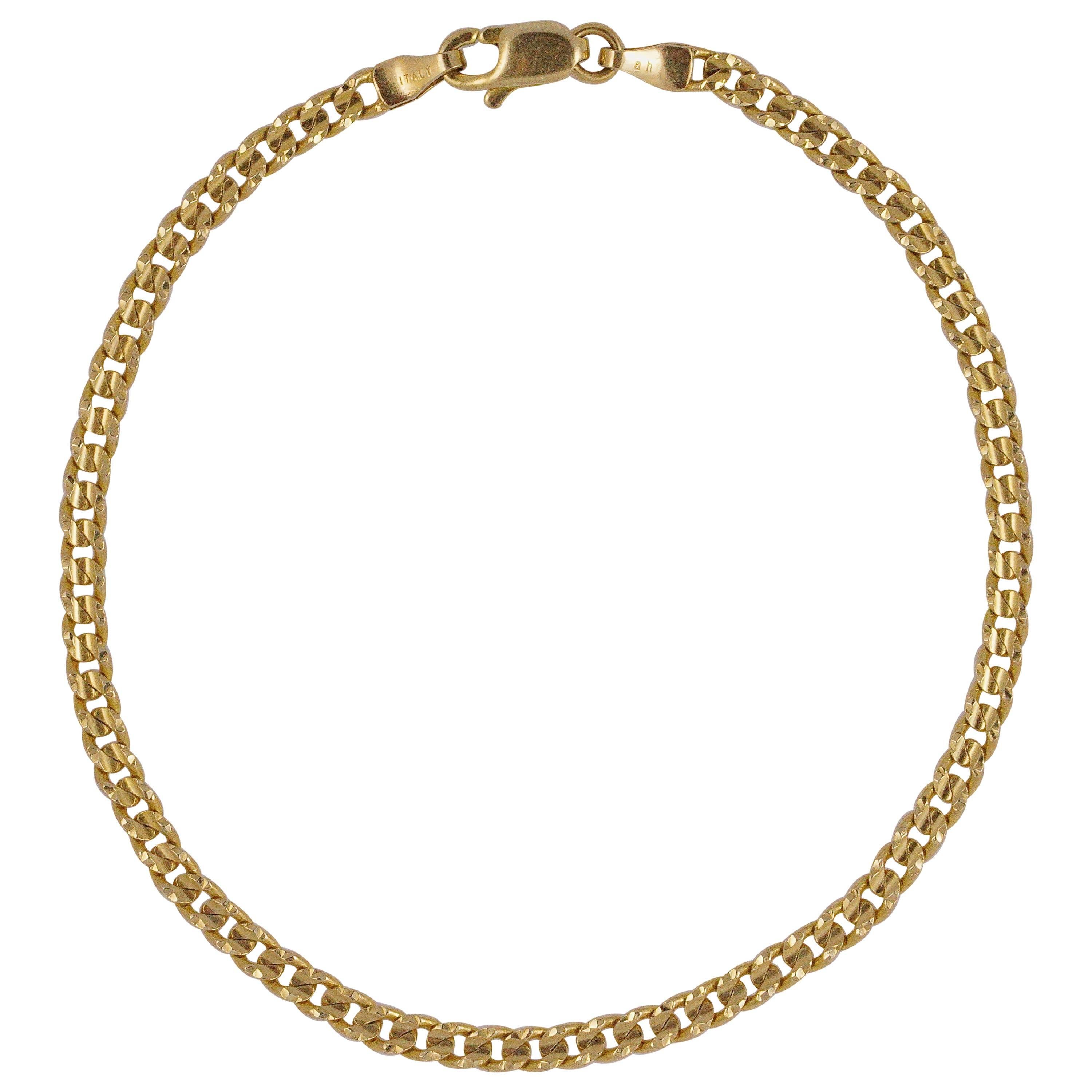 14K ah Gold Italian Link Bracelet 