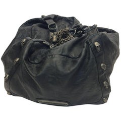 Thomas Wylde Leather Skull Hobo Bag