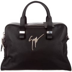 Giuseppe Zanotti New Black Men's Logo Carryall Travel Top Handle Duffle Tote 