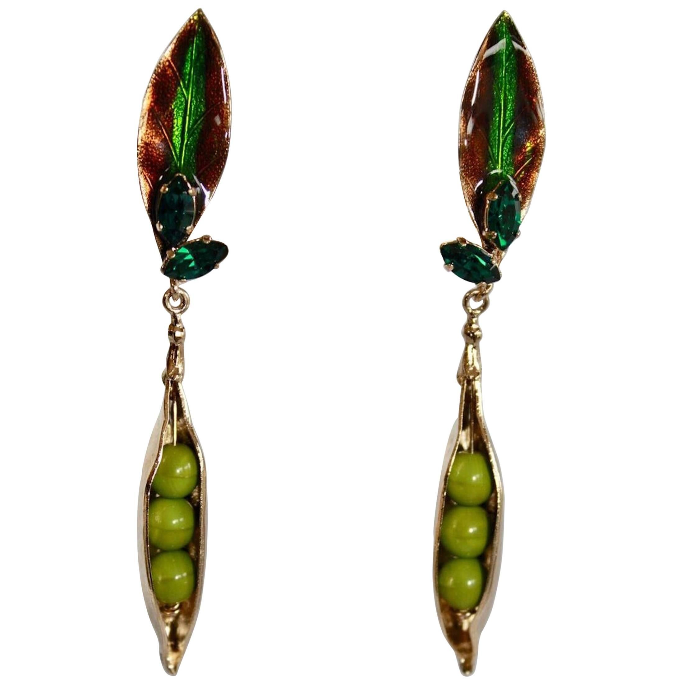 Philippe Ferrandis Pea in a Pod Clip Earrings