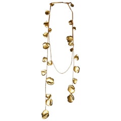 Herve van der Straeten Gilded Brass Lariat Necklace