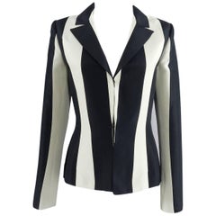 Lanvin resort 2013 Black and ivory Striped Blazer