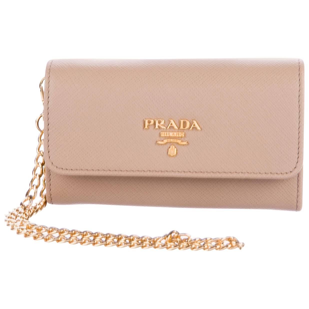 Prada Wallet On Chain Saffiano Leather at 1stDibs