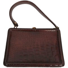 1950s Dark Brown Alligator Purse