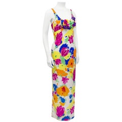 Retro 1970s Maggie Reeves Demi Couture Floral Gown and Shawl 