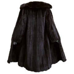 Gorgeous Mint Condition Vintage Black Brown Female Pelts Ranch Mink Fur Coat