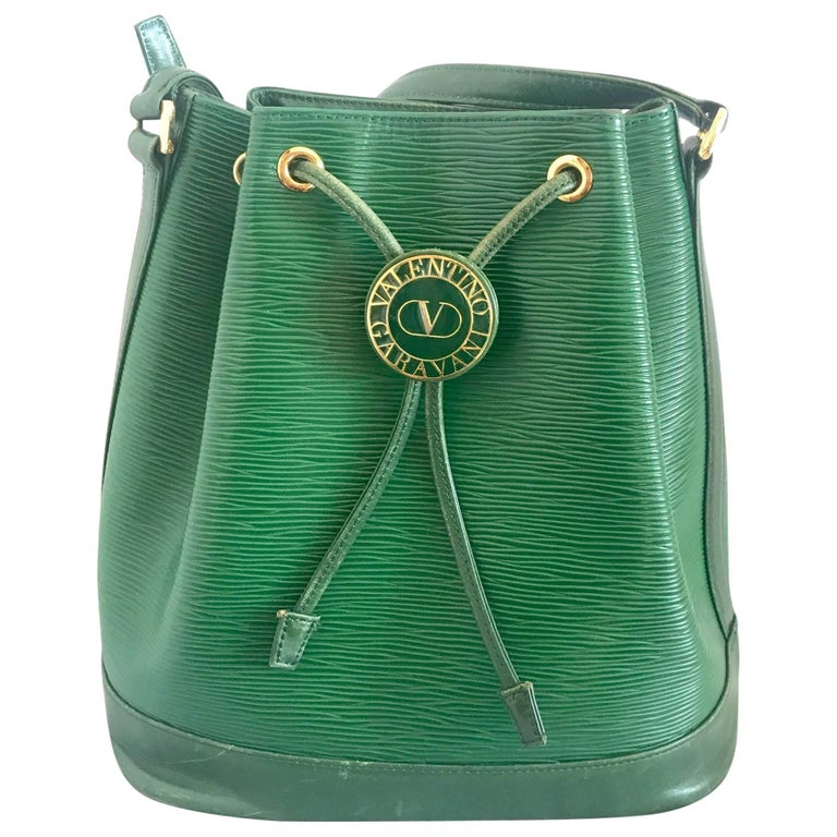 Rare Vintage Authentic Valentino Garavani Womans Leather Bag Green