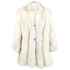 White Fox Fur Coat, 1980s 