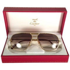 New Cartier Tank 59mm Medium Gradient Vendome Sunglasses France 18k Sunglasses