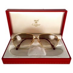 New Vintage Cartier Panthere 56mm Gradient Lenses Medium Sunglasses France 18k 