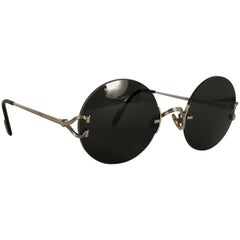 Runde Randlose Platin-Sonnenbrille von Cartier Madison, Sonderausgabe, 50 mm, rund