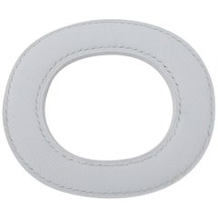 HERMES Bracelet ISTHME Scarf Ring Belt Ring White Epsom Leather RARE