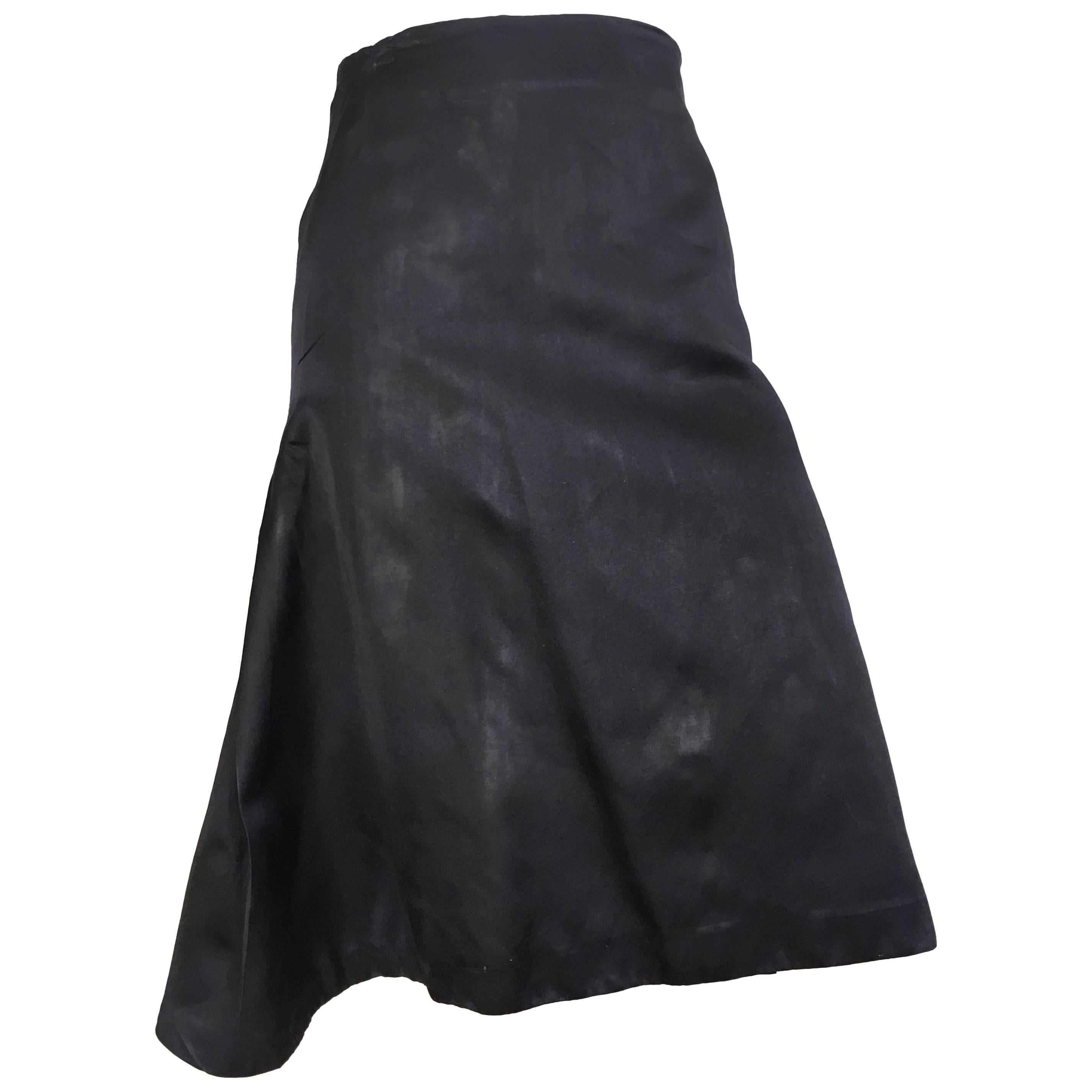 Alexander McQueen Navy Silk Skirt Size 6 / 44.  For Sale