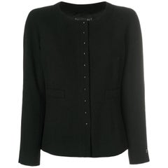 Chanel Black Wool Boxy Cardigan 