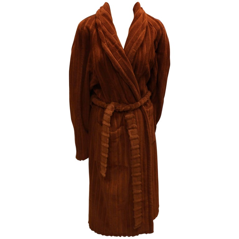 Hermes New Never used Rust Color Bathrobe. S size at 1stDibs