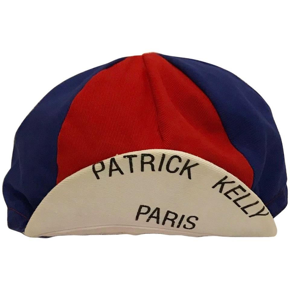 Patrick Kelly Red Blue and White Patrick Kelly Paris Cap Hat, 1980s 