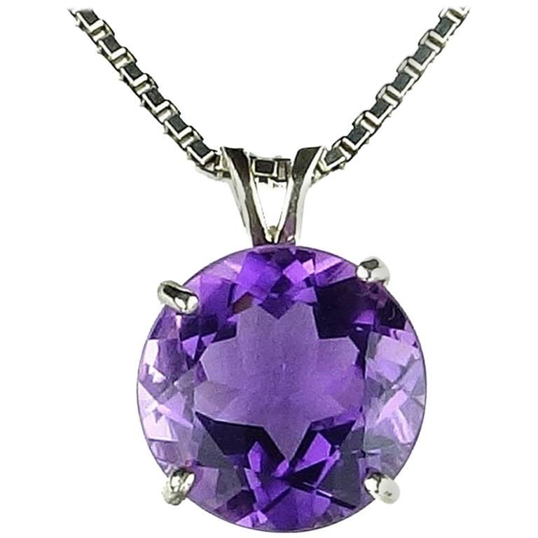 15 Carat Natural Amethyst Cocktail Sterling Silver Pendant