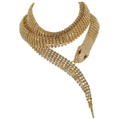 Dolce & Gabbana Couture Exotic Snake Swarovski Crystal Belt Necklace