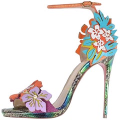 Christian Louboutin New Limited Edition Snake Floral Sandals Heels in Box