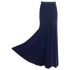 Halston Deadstock Silk Velvet Maxi Skirt, 1970s 