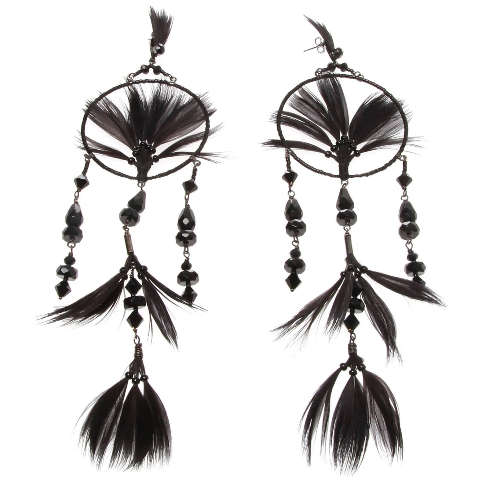 Valentino Garavani Black Dreamcatcher Earrings