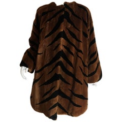 Used Alixaudre Tiger Print Fur Coat