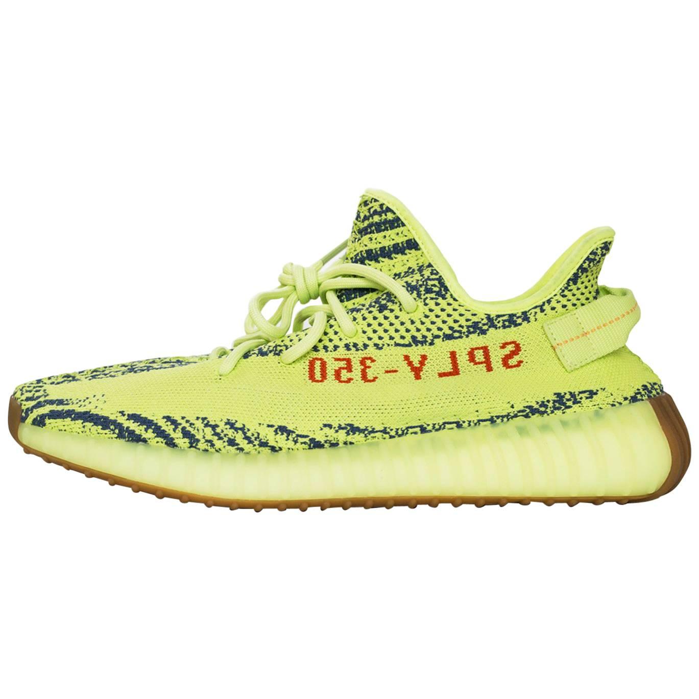 Adidas x Kanye West Yeezy Boost 350 V2 Semi Frozen Yellow 2.0 Sneakers Sz  10 NIB For Sale at 1stDibs