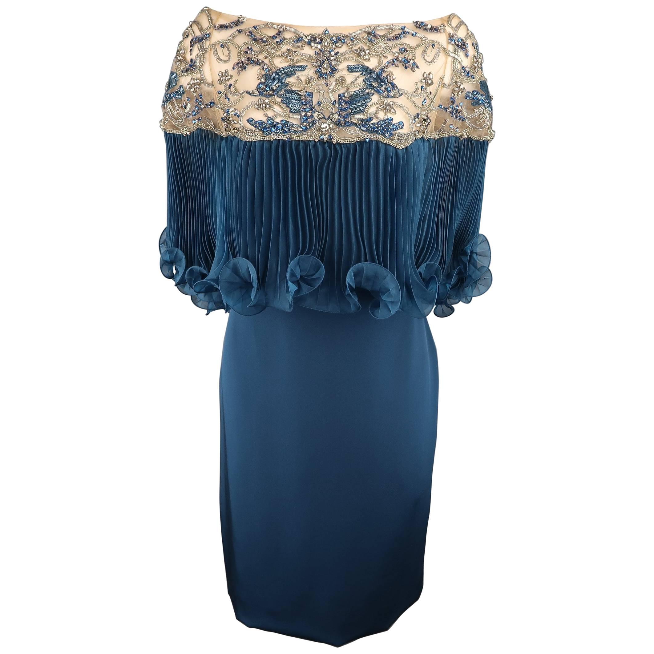 Marchesa Dress - Evening - Beaded Cocktail Capelet Skirt