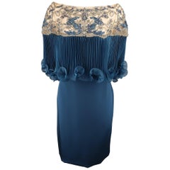 Used Marchesa Dress - Evening - Beaded Cocktail Capelet Skirt