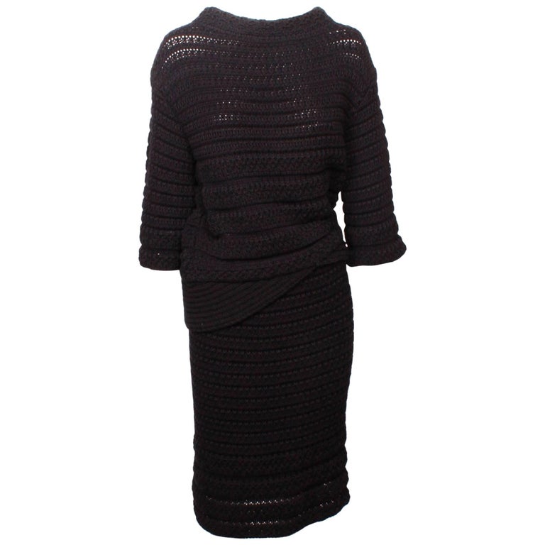 Chanel Knitted Two Piece Skirt and Top Ensemble at 1stDibs chanel two