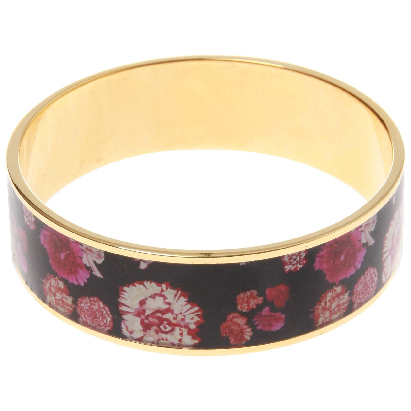 Christian Lacroix Floral Printed Bangle  For Sale