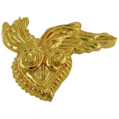 Christian Lacroix Vintage Massive Winged Heart Brooch