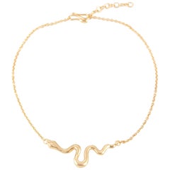 Giulia Barela Ribbon S 24k Gold Plated Bronze Necklace