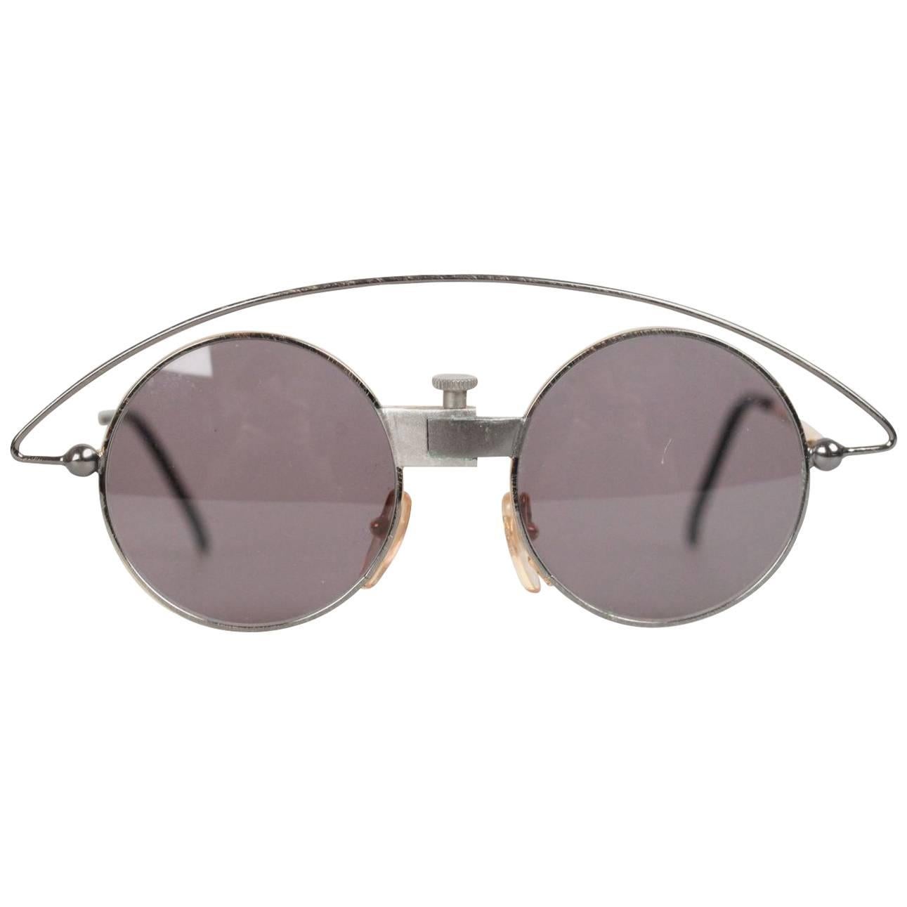 Casanova Vintage Rare Round Sunglasses Mod MTC 3 Gold Plated 24K 48-20 For  Sale at 1stDibs